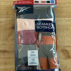 Reebok ladies Seamless Boyshorts Underwear - Multi-Color 5 Pack NIP